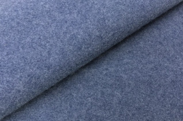 Пальтовая ткань с ворсом, пыльный синий 1