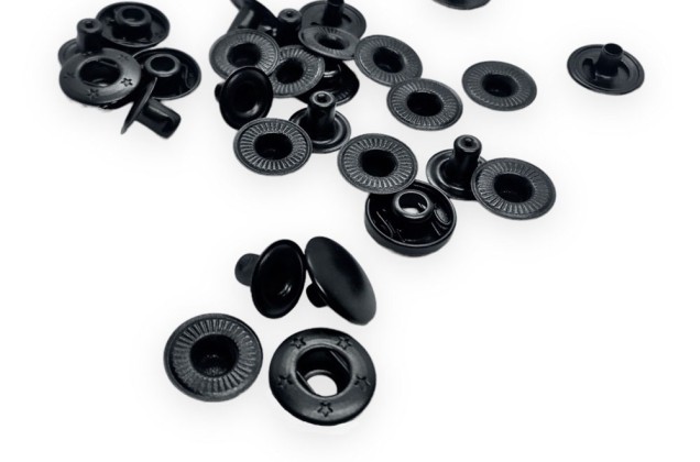 Кнопки установочные АЛЬФА, 15 мм, черные