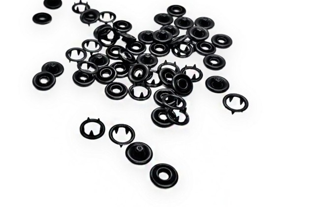 Кнопки трикотажные, кольцо 9.5 мм, черные