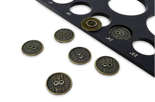 Пуговица металлическая C-ME321, бронза, 2 прокола, 15 мм