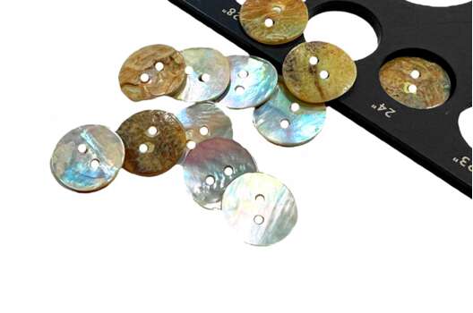 Пуговица-ракушка TBY320, перламутр белый, 2 прокола, 15 мм