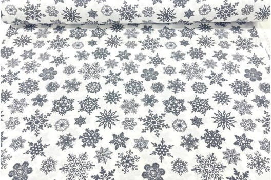 Дак (DUCK) Серые снежинки на белом