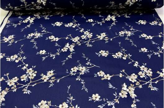 Сатин 240 см, Цветение яблони в темно-синем