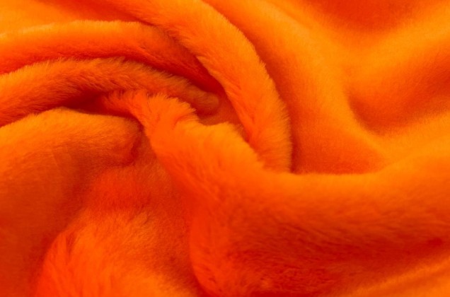 Мех искусственный с коротким ворсом, оранжевый (21С19)