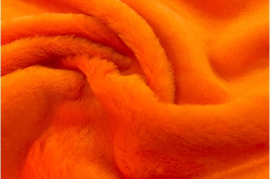 Мех искусственный с коротким ворсом, оранжевый