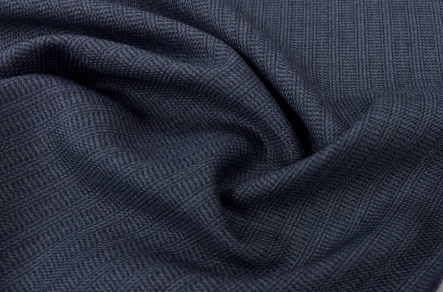 Костюмная ткань, серо-голубая полоска (05С67С) 1