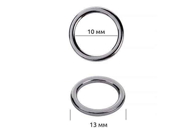 Кольцо для купальника, металл, никель, 10 мм