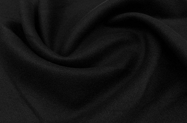 Пальтовая ткань с шерстью, черная 1