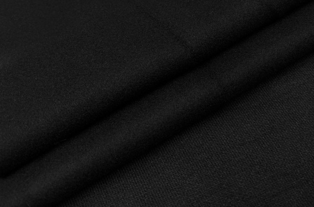 Пальтовая ткань с шерстью, черная 2