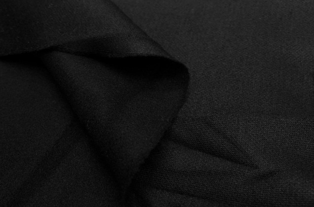 Пальтовая ткань с шерстью, черная 3