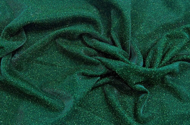 Трикотаж c люрексом и глиттером, зеленый изумруд