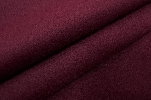 Пальтовая ткань с шерстью, бордовая, Италия