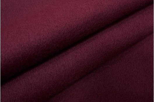 Пальтовая ткань с шерстью, бордовая, Италия (ОСТАТОК)