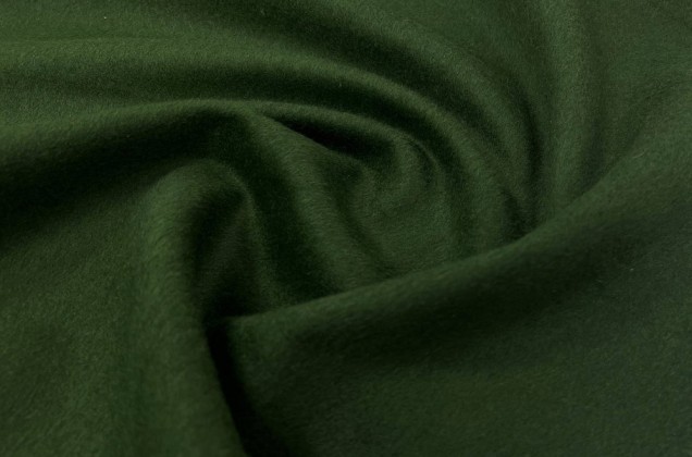 Пальтовая ткань с шерстью, темно-зеленая, Италия 1
