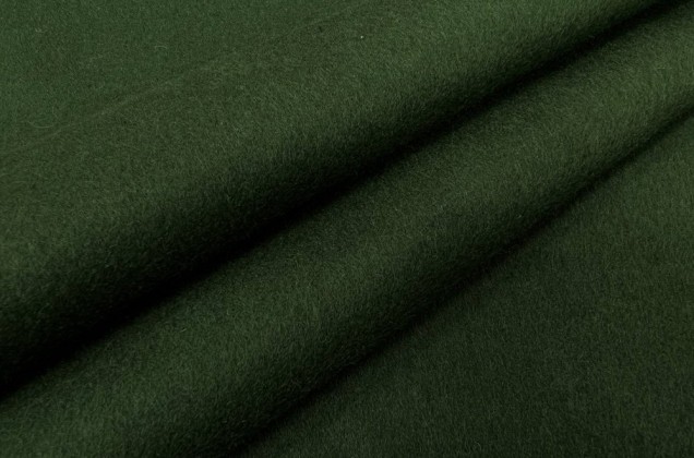 Пальтовая ткань с шерстью, темно-зеленая, Италия
