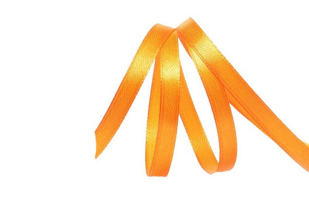 Лента атласная IDEAL, 6 мм, ярко-оранжевая (3020)