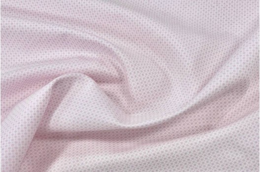 Рубашечный хлопок нежно-розовый, квадратики, Италия