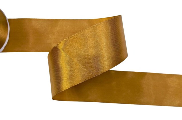 Лента атласная IDEAL, 50 мм, темное золото (3128)