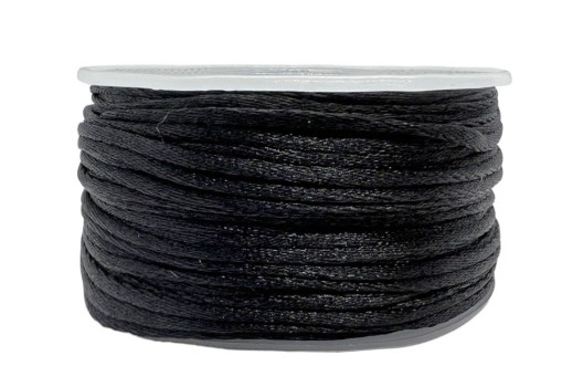 Шнур атласный, 2 мм, черный (3173)