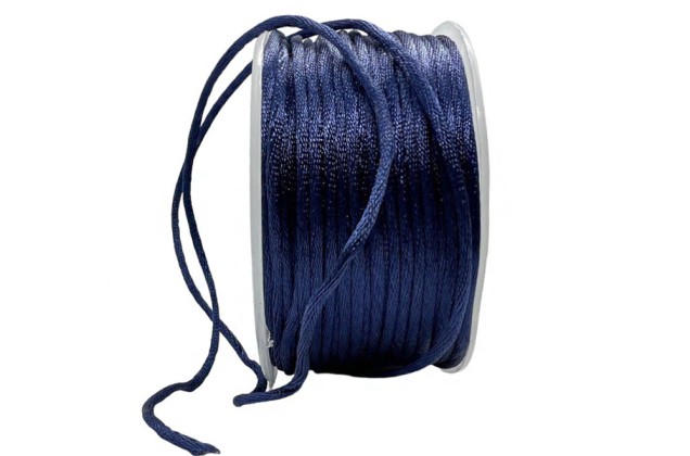 Шнур атласный, 2 мм, темно-синий (3165) 1