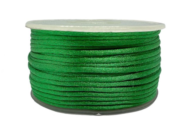 Шнур атласный, 2 мм, зеленый (3042)