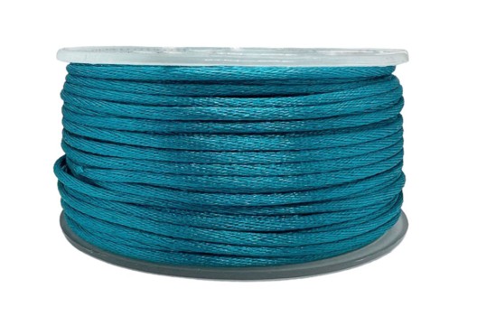 Шнур атласный, 2 мм, сине-зеленый (3154)