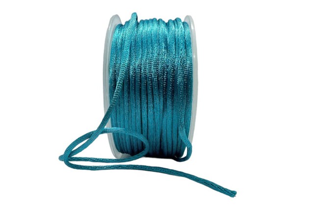 Шнур атласный, 2 мм, сине-зеленый (3154) 1