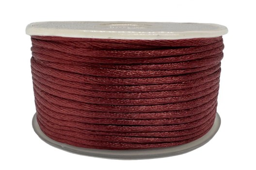 Шнур атласный, 2 мм, темно-бордовый (3088)
