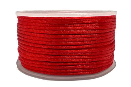 Шнур атласный, 2 мм, красный (3095)