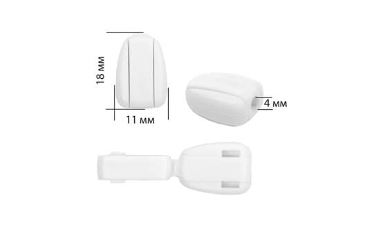 Крокодильчик, 4 мм, белый