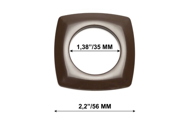 Люверсы для штор Квадро, d35 мм, коричневые (N44) 1
