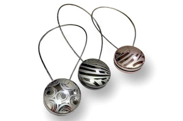 Магнитные клипсы с тросом, серебряные круги (N1Ю) 2