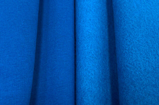 Футер 3-х нитка начес Mensu, велюр-эффект, яркий синий 1
