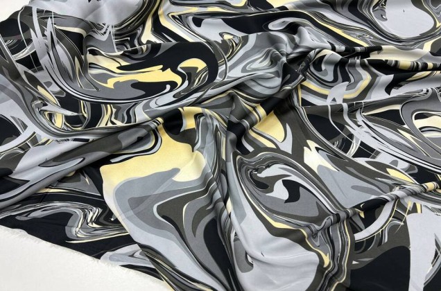 Армани Шелк, Fluid Art темно-серый с желтым 3