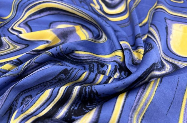 Армани Шелк, Fluid Art синий с желтым