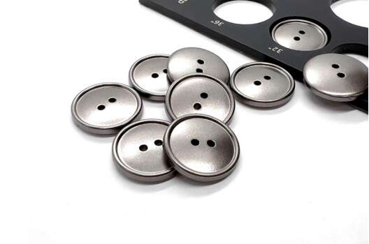 Пуговица пластиковая 2 прокола, C-NE78, никель, 20 мм