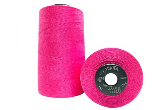 Нитки швейные универсальные Tuana №120 (5000 м) цвет 11128 розовый неон