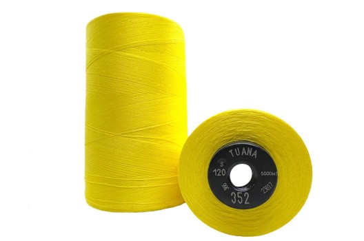 Нитки швейные универсальные Tuana №120 (5000 м) цвет 352 желтый