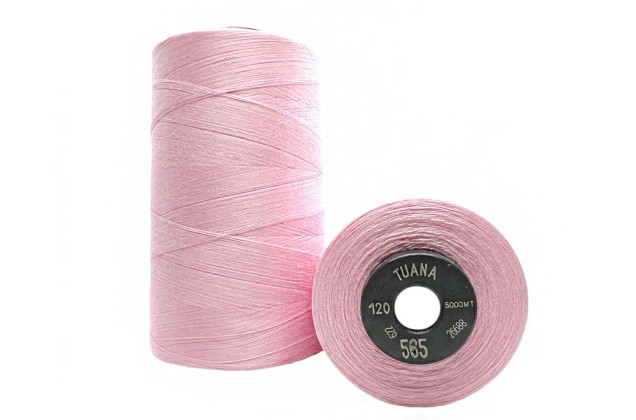 Нитки швейные универсальные Tuana №120 (5000 м) цвет 565 нежно-розовый