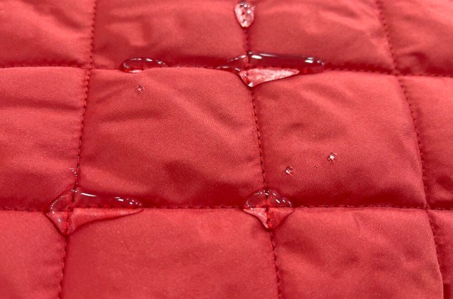 Курточная стежка Дюспо на синтепоне красная, Ромбы 5.5 см