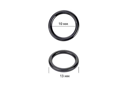 Кольцо для купальника, металл, черный никель, 10 мм