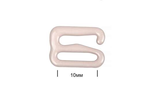 Крючок для бюстгальтера, металл, серебристый пион, 10 мм