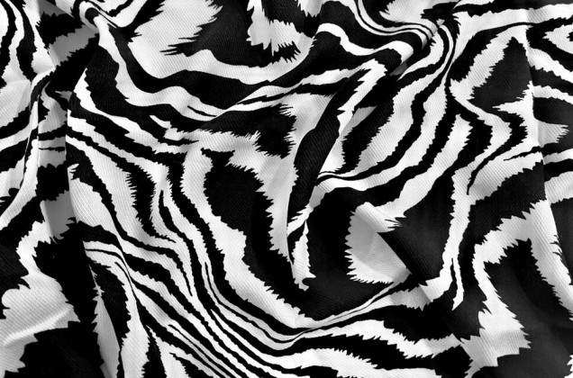 Штапель твил, Бенгальский тигр черно-белый 2