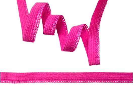 Резинка бельевая (ажурная) 10 мм, розовый неон