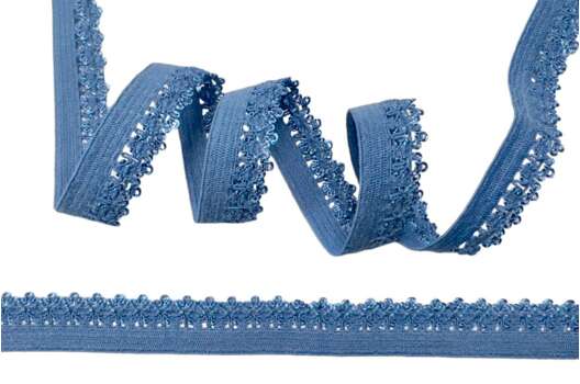 Резинка бельевая (ажурная) 12 мм, серо-голубая