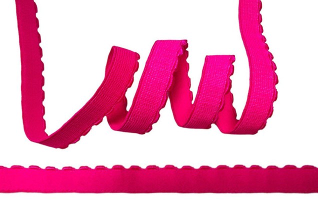 Резинка бельевая отделочная с фестонами 12 мм, розовый неон