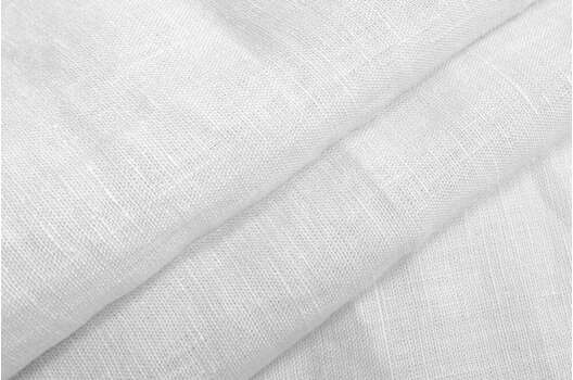Лен костюмный с эффектом мятости 4С33, белый цвет (101)