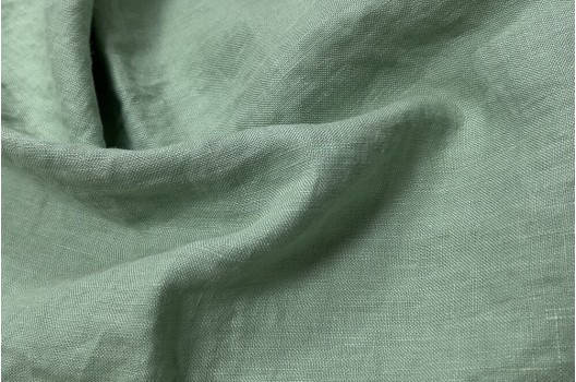 Лен костюмный с эффектом мятости 22С13 (1940), светло-зеленый