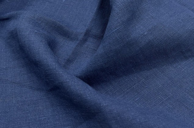 Лен костюмный с эффектом мятости 4С33 (1258), синий 3