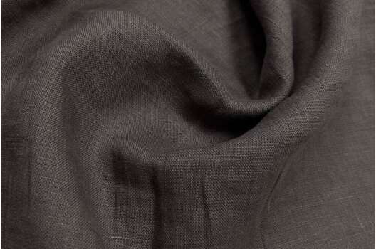 Лен костюмный с эффектом мятости 4С33 (1375), серо-коричневый